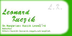 leonard kuczik business card
